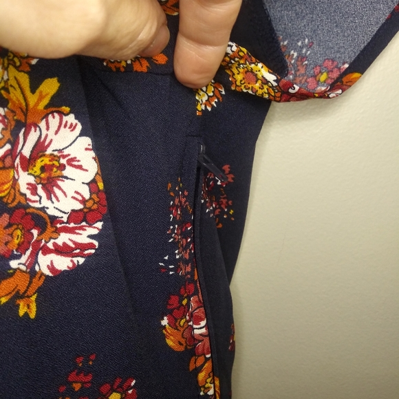 Modcloth Sentimental Special Retro 1940's Style Navy & Nutmeg Floral Dress - Picture 8 of 15